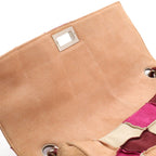 Chanel 2.55 Patchwork Chain Shoulder Bag Suede Beige Pink Bordeaux Silver — view 8