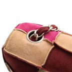 Chanel 2.55 Patchwork Chain Shoulder Bag Suede Beige Pink Bordeaux Silver — view 6