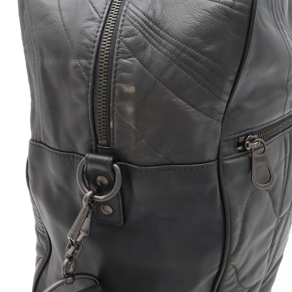 Bottega Veneta Quilted Shoulder Bag Nappa Leather Dark Gray — view 8