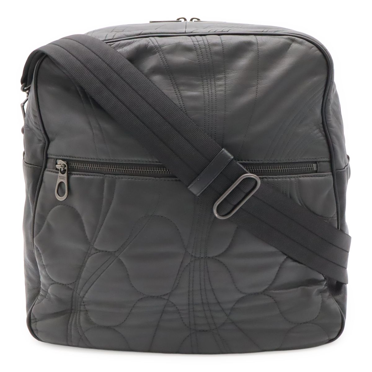 Bottega Veneta Quilted Shoulder Bag Nappa Leather Dark Gray