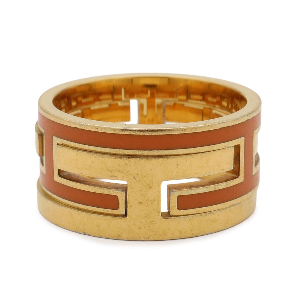 Hermes Move Ash Ring Wide Gold Orange — view 3