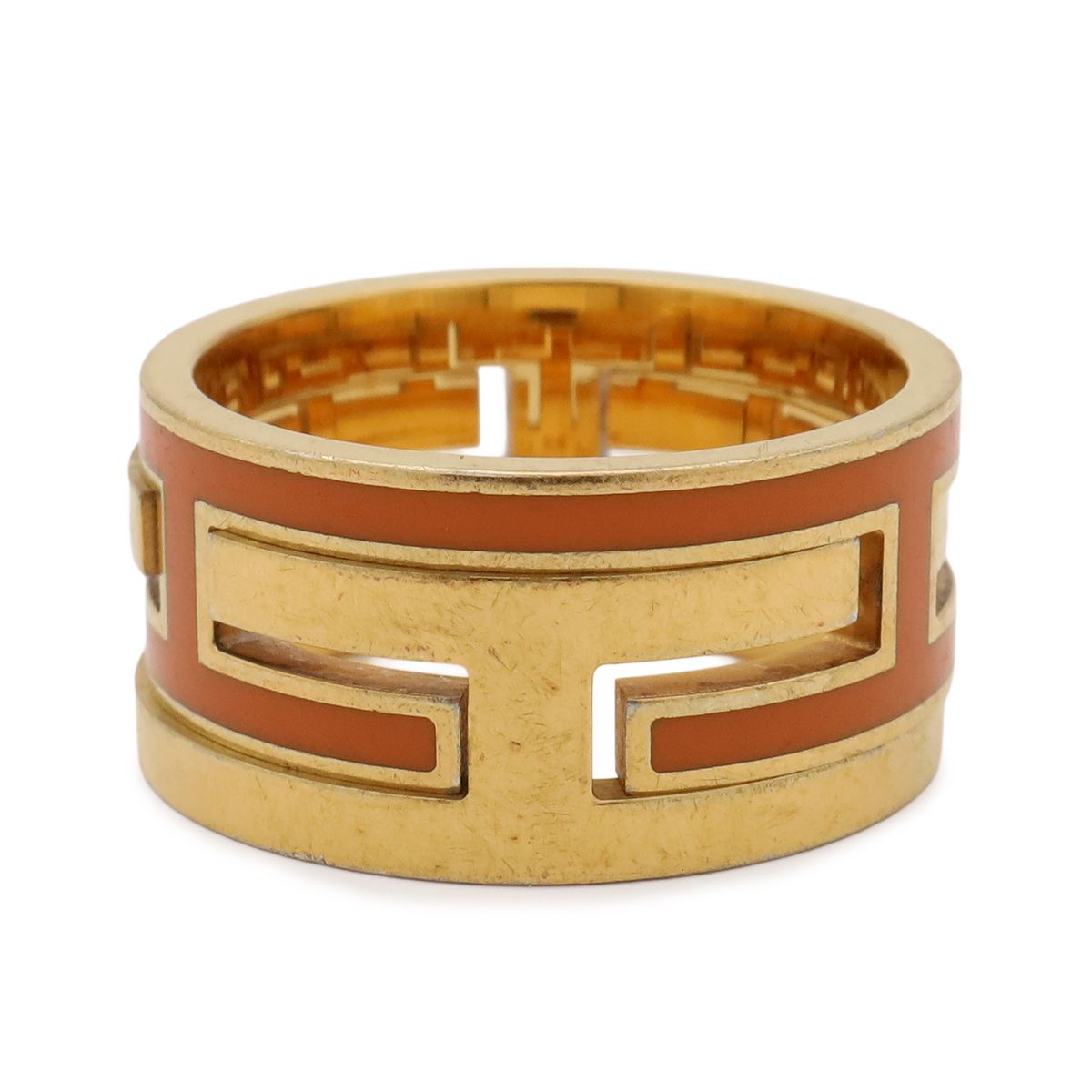 Hermes Move Ash Ring Wide Gold Orange — view 3