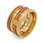 Hermes Move Ash Ring Wide Gold Orange