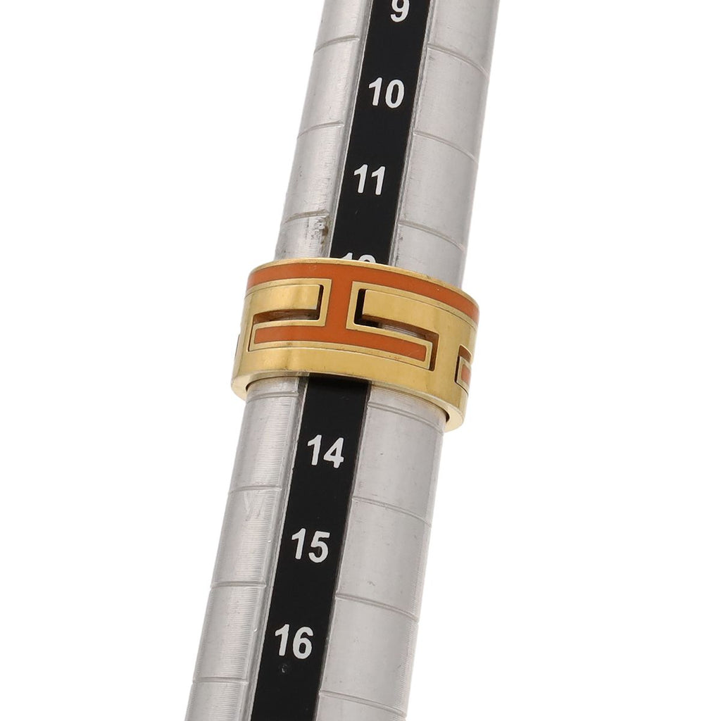Hermes Move Ash Ring Wide Gold Orange — view 5