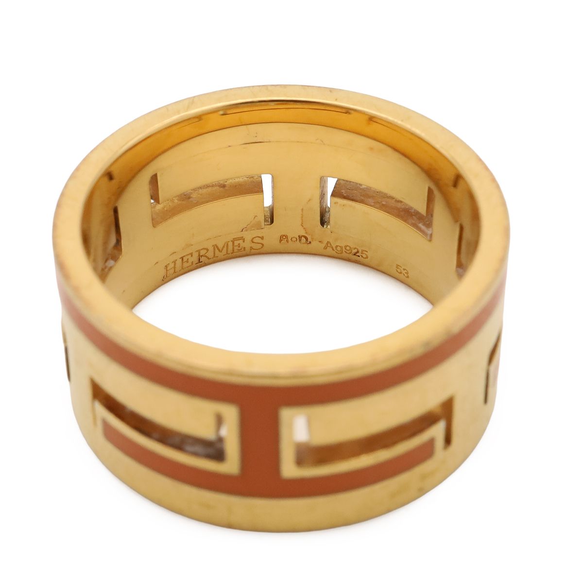Hermes Move Ash Ring Wide Gold Orange — view 4