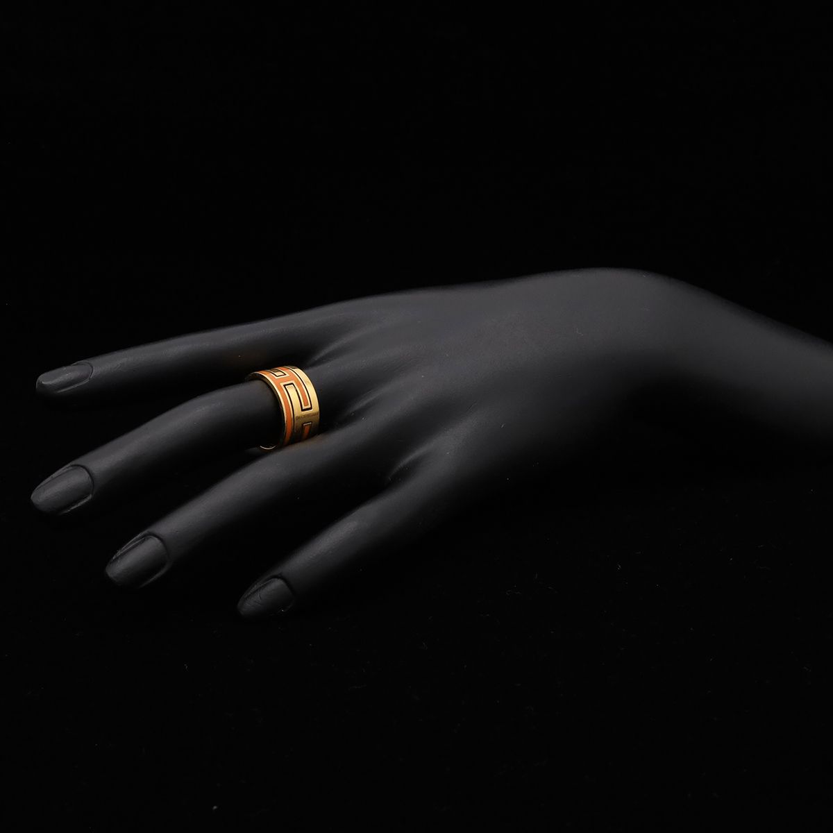 Hermes Move Ash Ring Wide Gold Orange — view 6