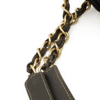 Chanel CC Logo Chain Shoulder Bag Drawstring Caviar Leather Black Gold — view 5