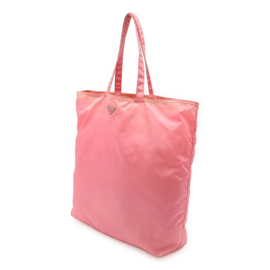 Prada Robot Triangle Logo Tote Large Shoulder Bag Nylon Pink — view 2