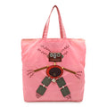 Prada Robot Triangle Logo Tote Large Shoulder Bag Nylon Pink