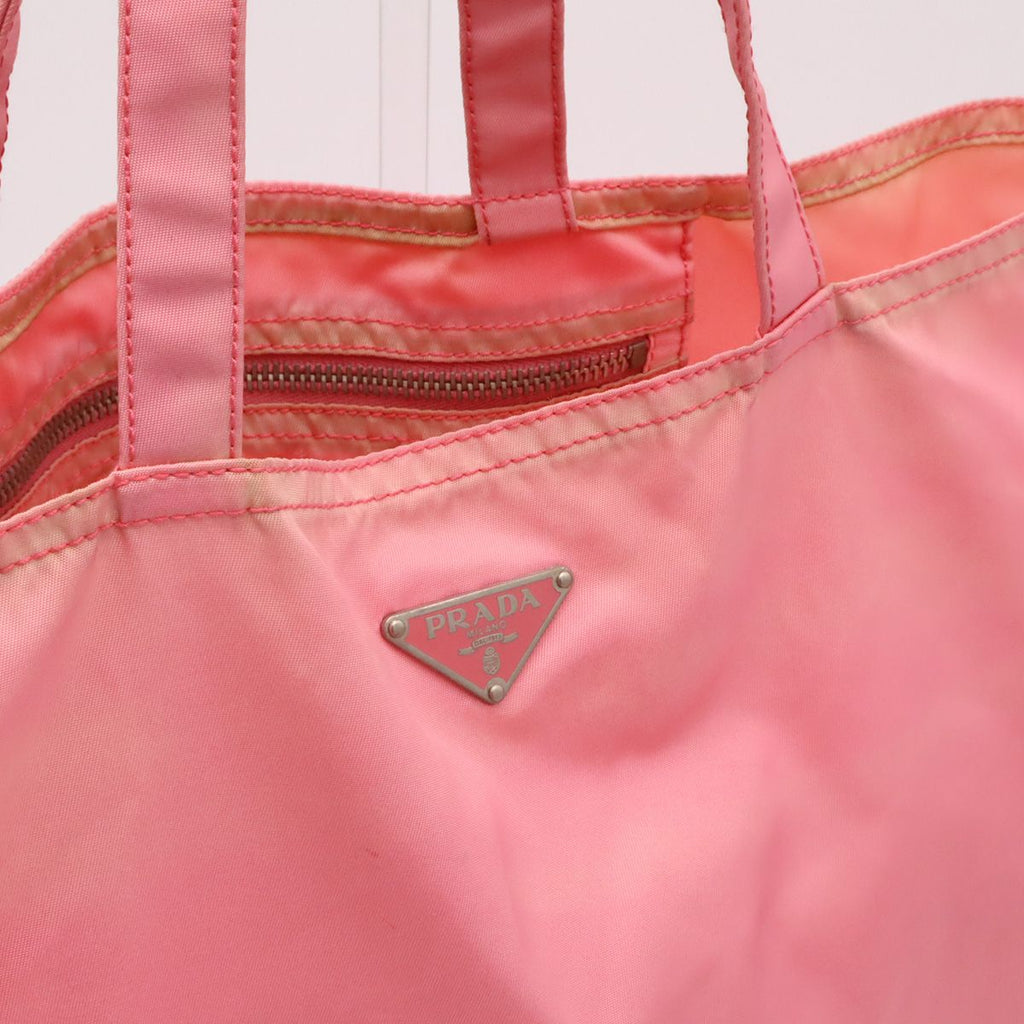 Prada Robot Triangle Logo Tote Large Shoulder Bag Nylon Pink — view 7