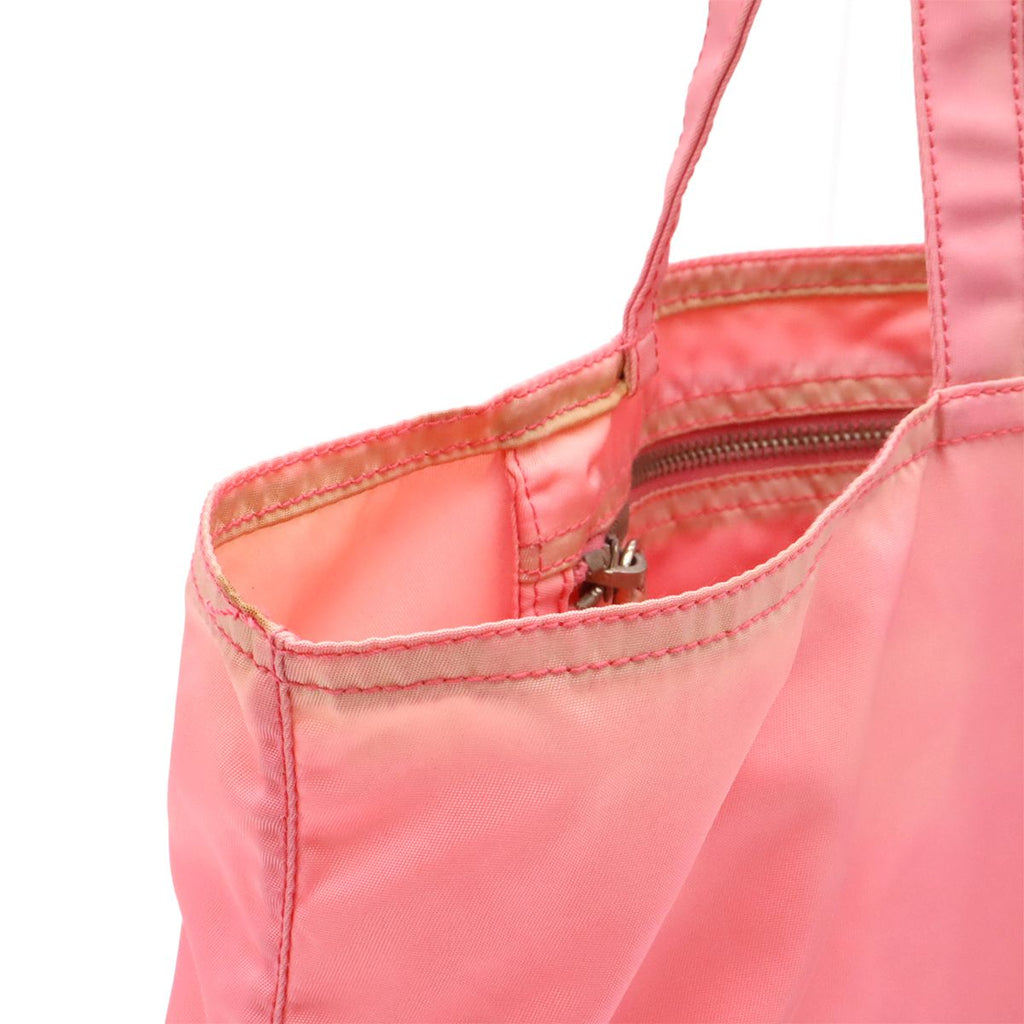 Prada Robot Triangle Logo Tote Large Shoulder Bag Nylon Pink — view 6