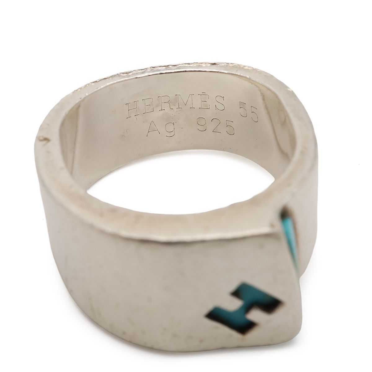 Hermes Candy Ring Logo Silver Blue — view 5