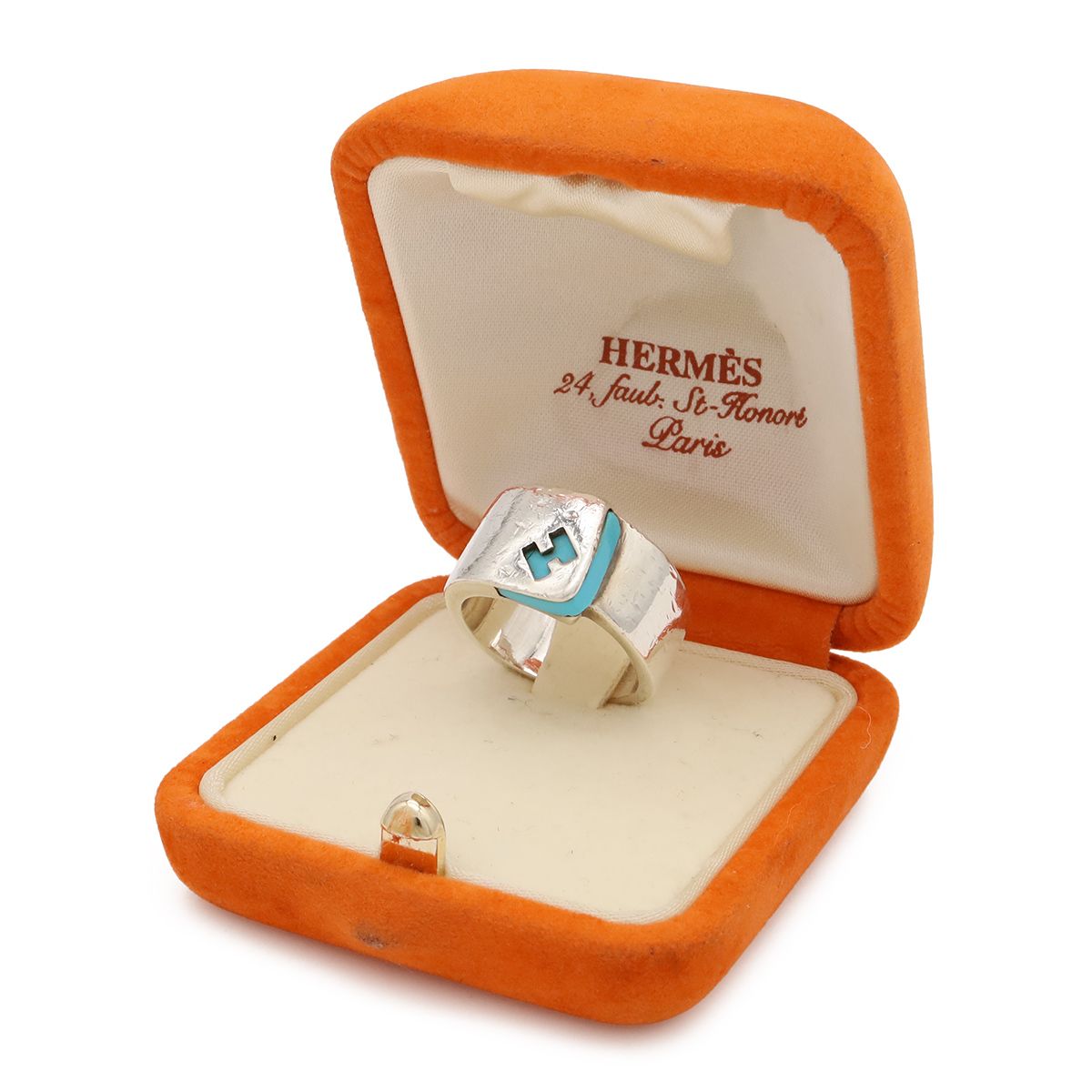 Hermes Candy Ring Logo Silver Blue — view 8