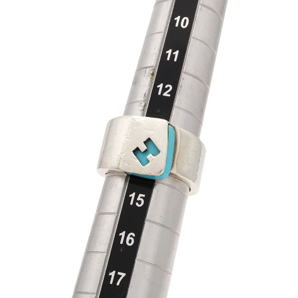 Hermes Candy Ring Logo Silver Blue — view 6