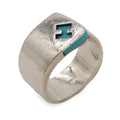 Hermes Candy Ring Logo Silver Blue