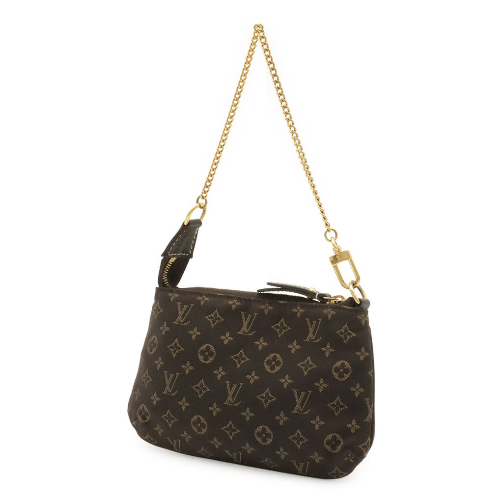 Louis Vuitton Monogram Mini Lin Mini Pochette Soir Pouch Ebene Brown — view 2