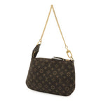 Louis Vuitton Monogram Mini Lin Mini Pochette Soir Pouch Ebene Brown — view 2