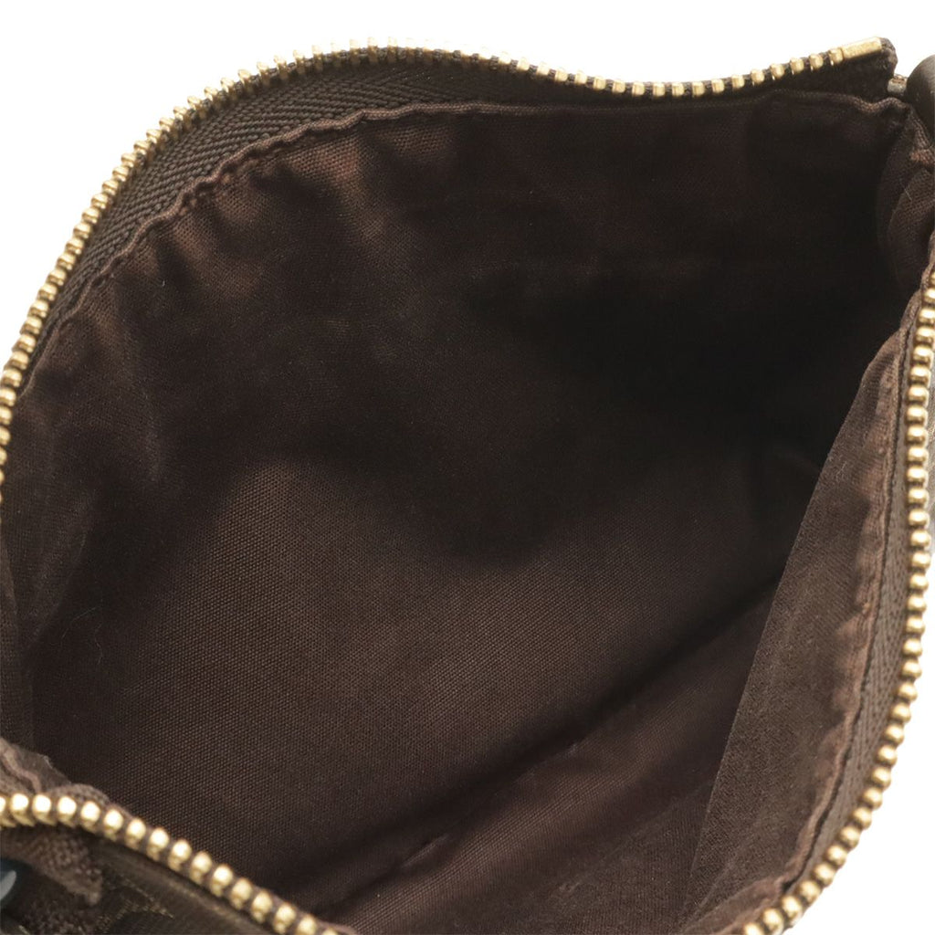 Louis Vuitton Monogram Mini Lin Mini Pochette Soir Pouch Ebene Brown — view 6