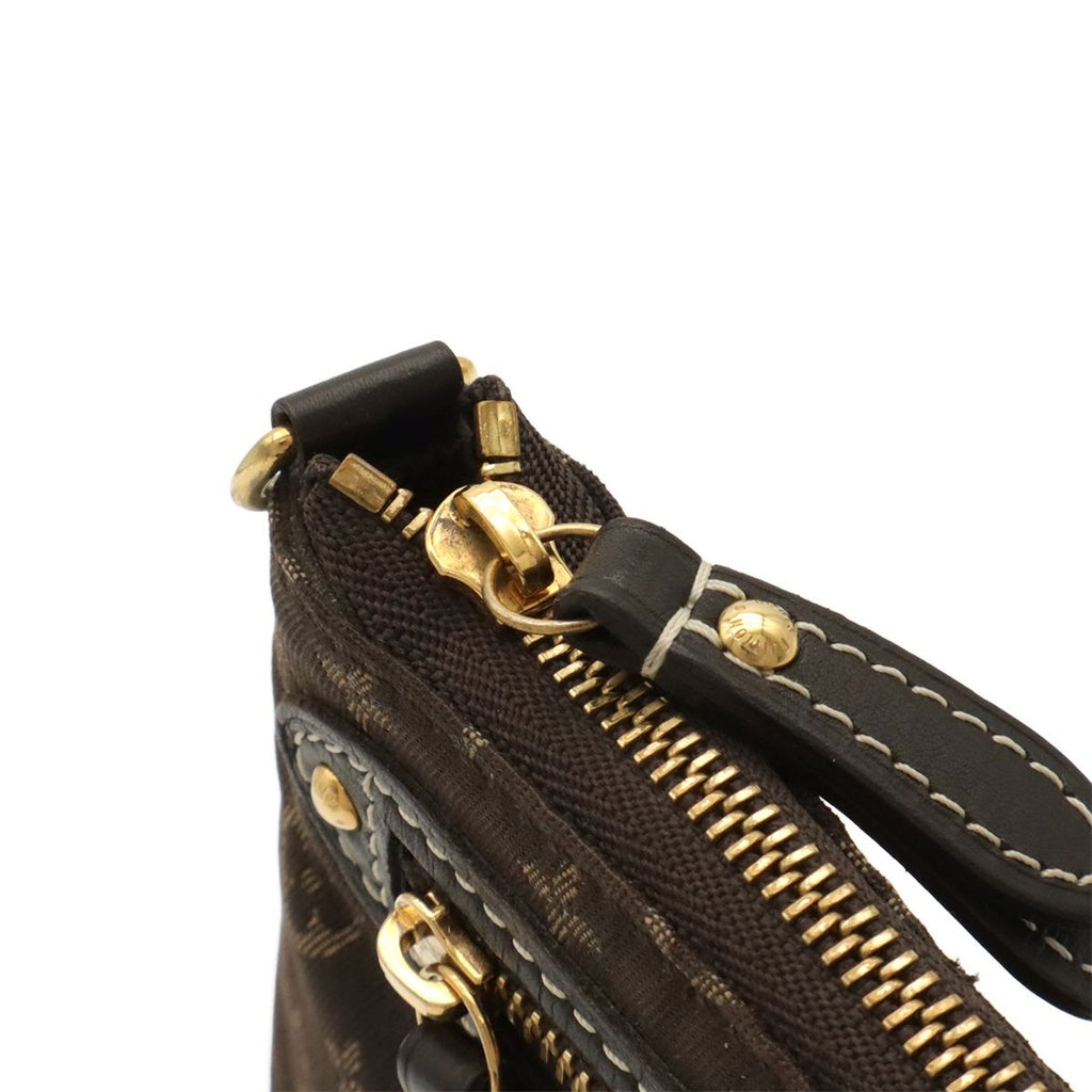 Louis Vuitton Monogram Mini Lin Mini Pochette Soir Pouch Ebene Brown — view 5