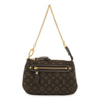 Louis Vuitton Monogram Mini Lin Mini Pochette Soir Pouch Ebene Brown