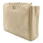 Hermes Herbag MM 2-Way Shoulder Bag Toile Ash Leather Natural Camel Silver — view 9