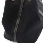 Hermes Garden Party PM Tote Shoulder Bag Toile Officier Leather Black — view 5