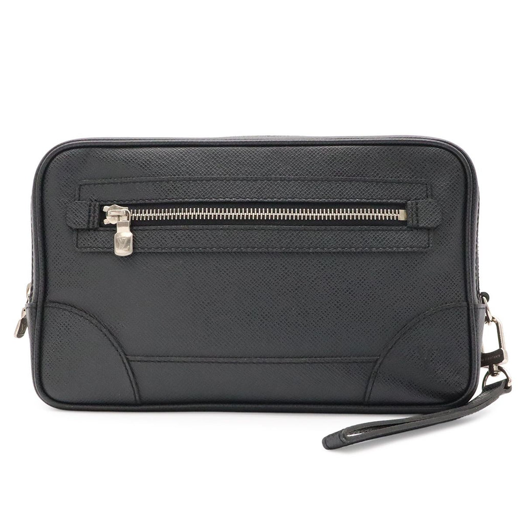 Louis Vuitton Taiga Pavel Clutch Leather Ardoise Black Silver