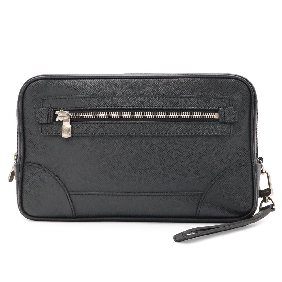 Louis Vuitton Taiga Pavel Clutch Leather Ardoise Black Silver