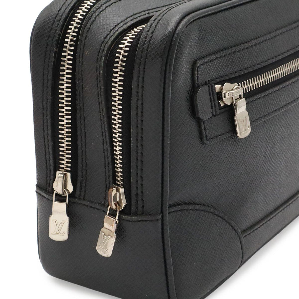 Louis Vuitton Taiga Pavel Clutch Leather Ardoise Black Silver — view 4