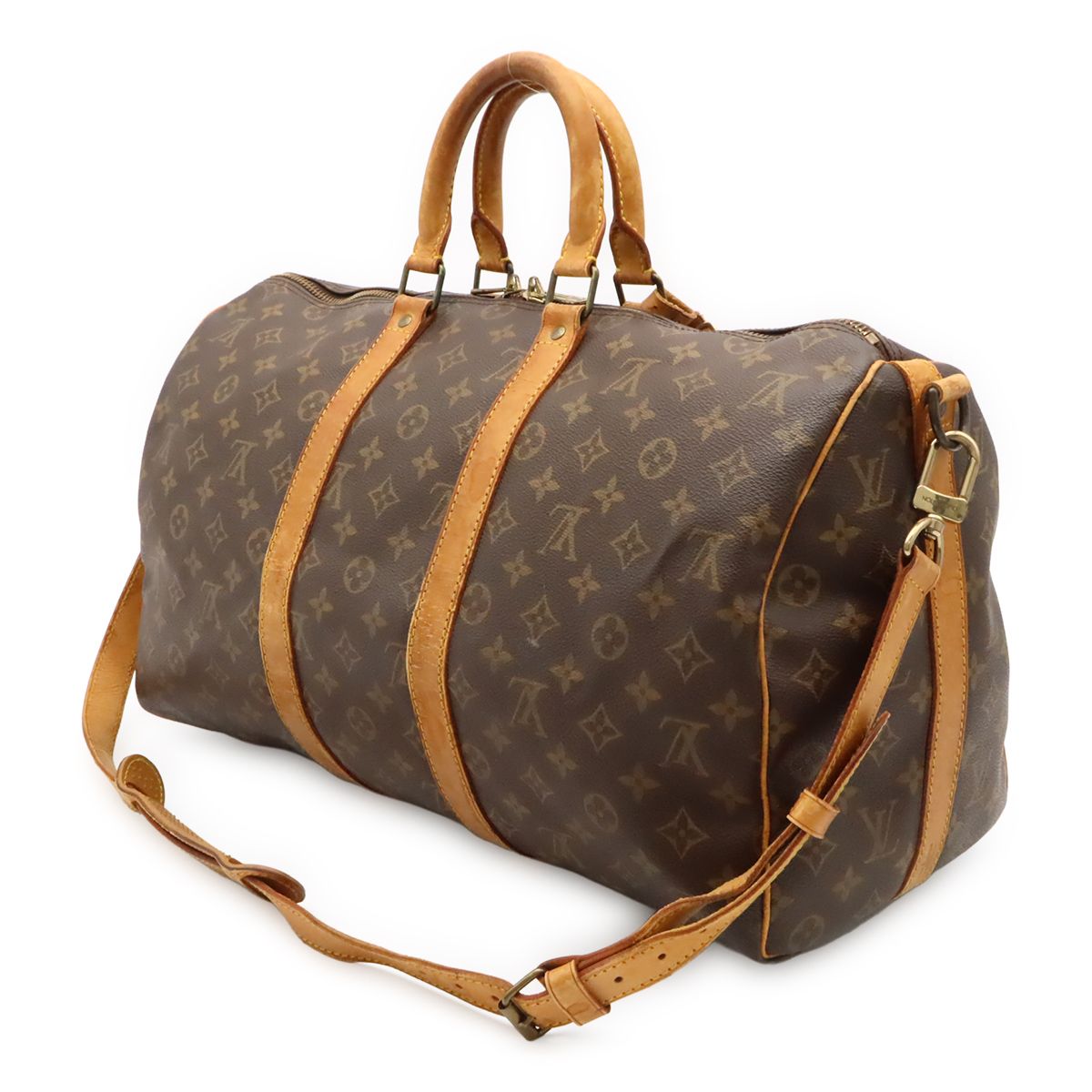 Louis Vuitton Monogram Keepall Bandouliere 45 Boston Bag Purse 2-Way — view 2