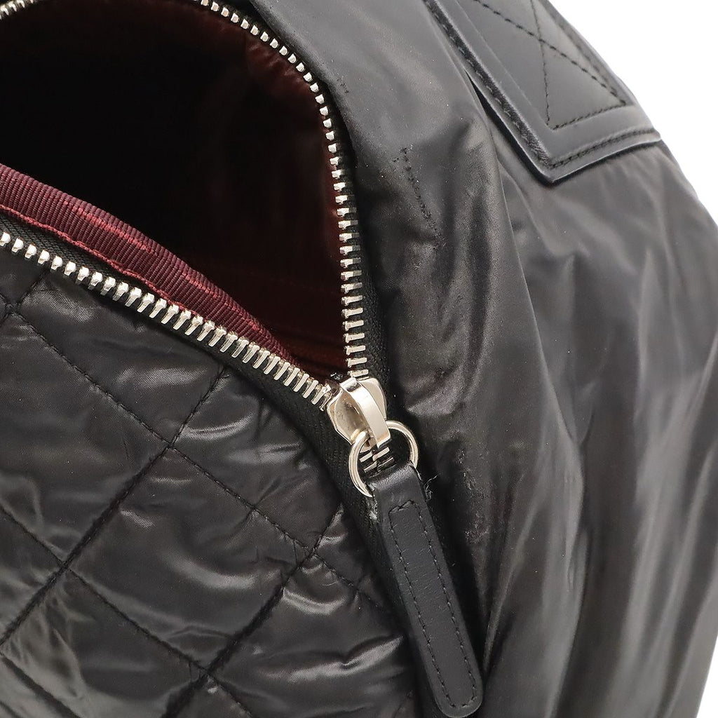 Chanel Coco Cocoon Backpack Quilted Nylon Leather Black Bordeaux — view 8