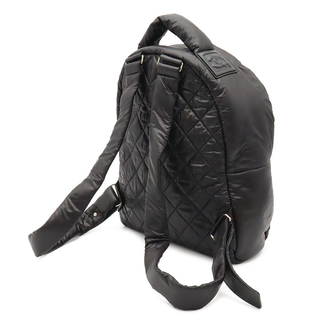 Chanel Coco Cocoon Backpack Quilted Nylon Leather Black Bordeaux — view 2