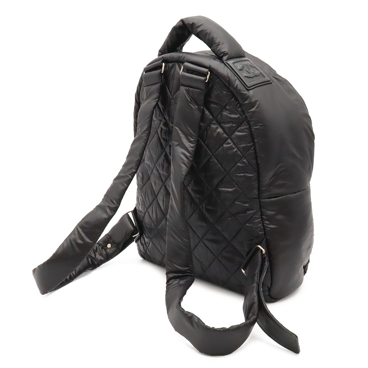 Chanel Coco Cocoon Backpack Quilted Nylon Leather Black Bordeaux — view 2