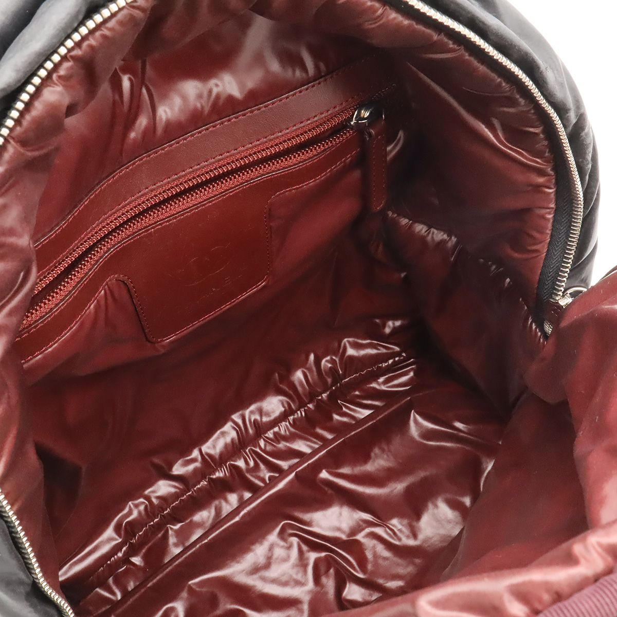 Chanel Coco Cocoon Backpack Quilted Nylon Leather Black Bordeaux — view 7