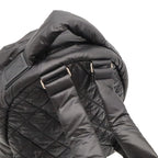 Chanel Coco Cocoon Backpack Quilted Nylon Leather Black Bordeaux — view 4