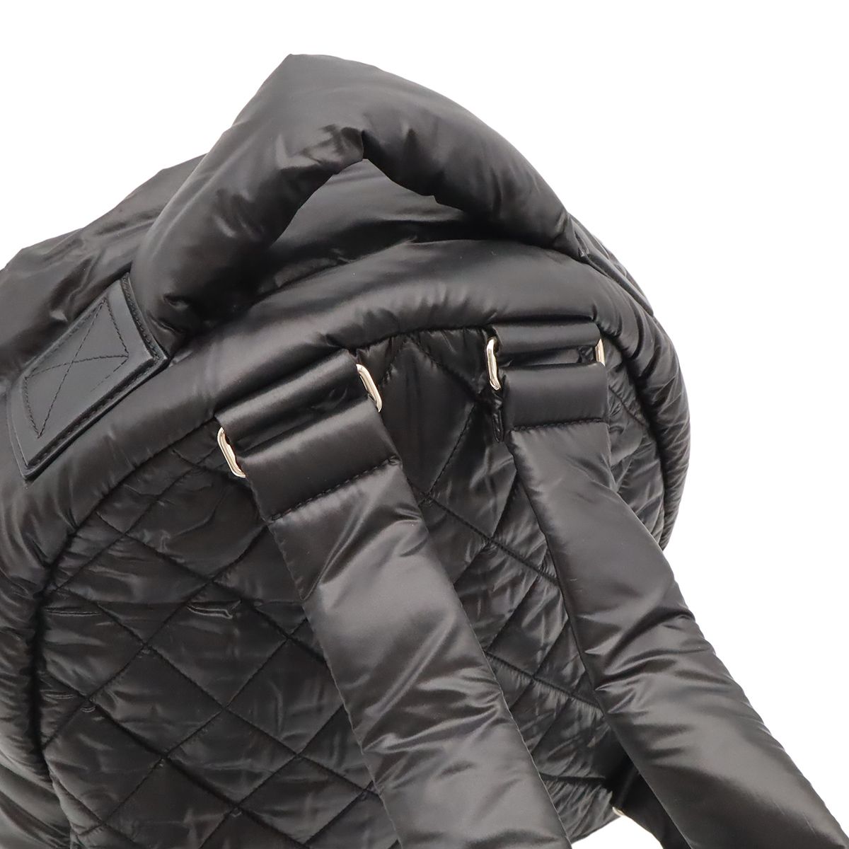 Chanel Coco Cocoon Backpack Quilted Nylon Leather Black Bordeaux — view 4