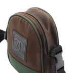 Chanel Sports Line CC Logo Shoulder Bag 2-Way Pouch Nylon Canvas Black Green — view 8