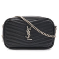 Saint Laurent Paris YSL Lou Camera Bag Chain Leather Black Silver