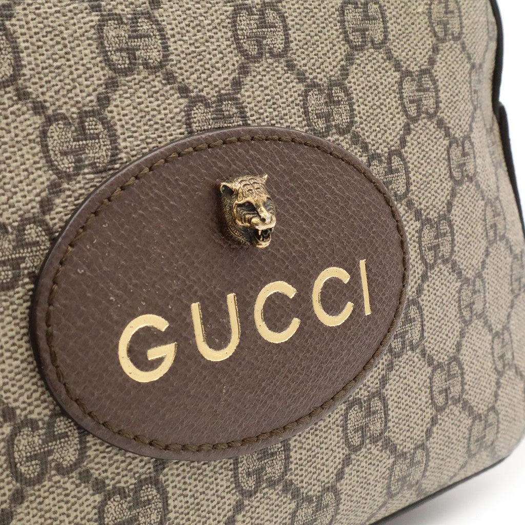 Gucci Neo Vintage GG Supreme Messenger Bag 2-Way Clutch Tiger Head Beige — view 5