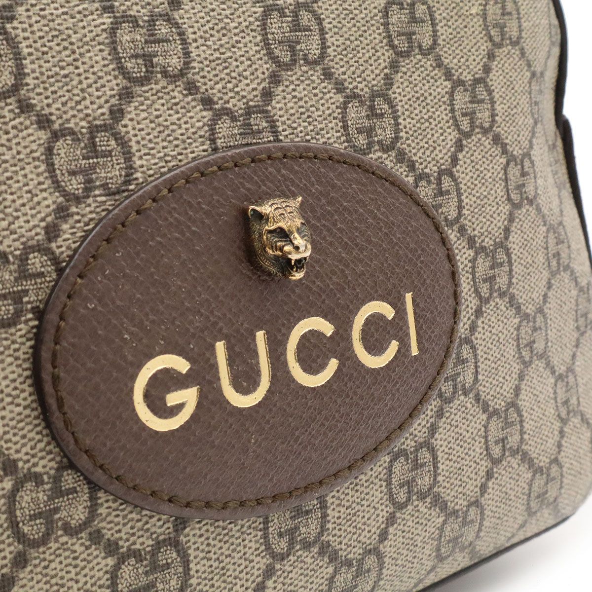 Gucci Neo Vintage GG Supreme Messenger Bag 2-Way Clutch Tiger Head Beige — view 5