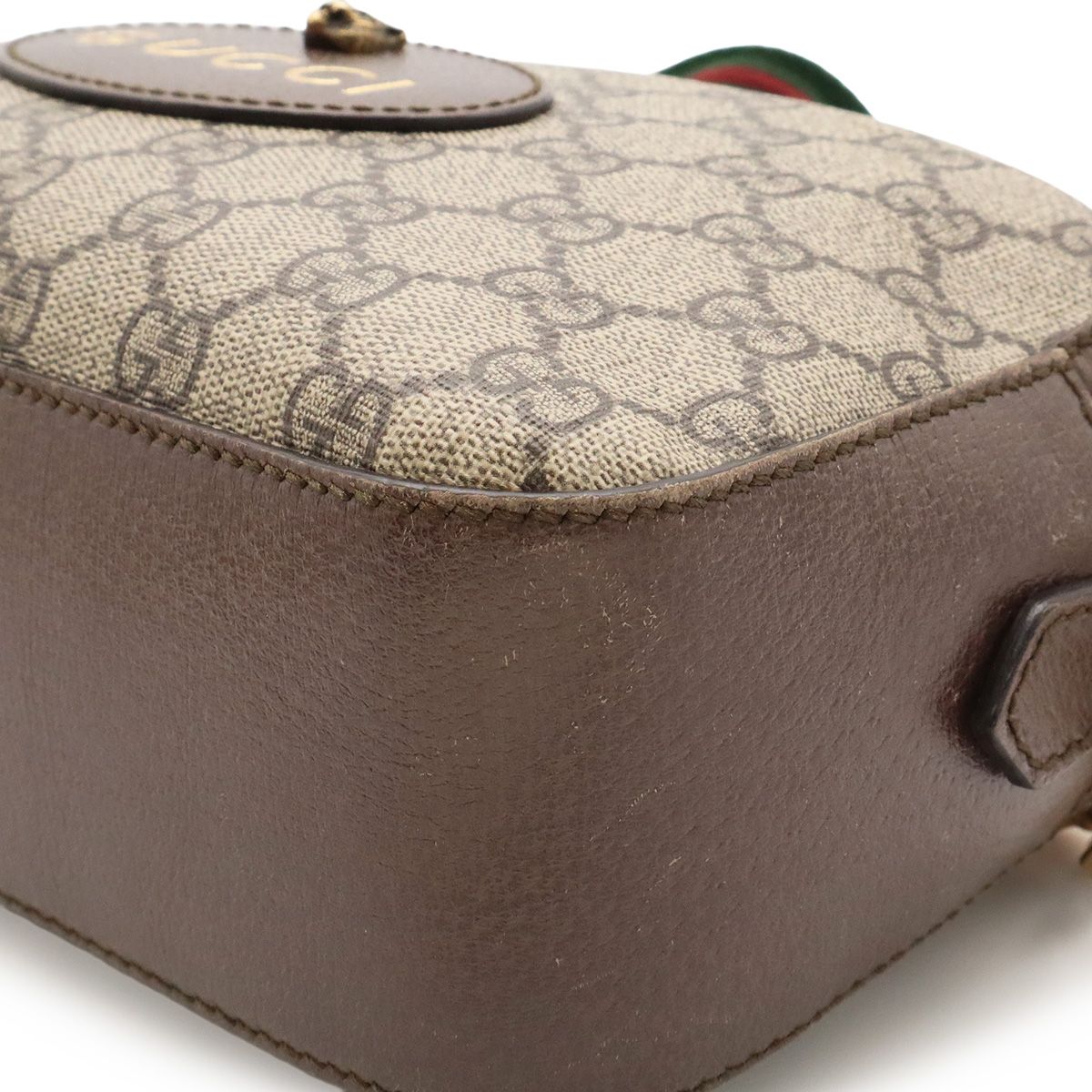 Gucci Neo Vintage GG Supreme Messenger Bag 2-Way Clutch Tiger Head Beige — view 3