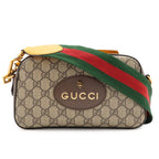 Gucci Neo Vintage GG Supreme Messenger Bag 2-Way Clutch Tiger Head Beige
