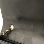 Chanel Diana Quilted CC Logo Chain Shoulder Bag Enamel Lambskin Black Gold — view 8