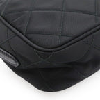 Prada Triangle Logo Shoulder Bag Pochette 2-Way Clutch Quilted Nylon Leather — view 3