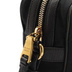 Prada Triangle Logo Shoulder Bag Pochette Crossbody Nylon Leather Nero Black — view 5