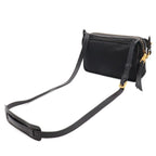 Prada Triangle Logo Shoulder Bag Pochette Crossbody Nylon Leather Nero Black — view 2