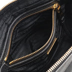 Prada Triangle Logo Shoulder Bag Pochette Crossbody Nylon Leather Nero Black — view 7