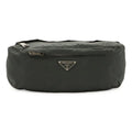Prada Triangle Logo Belt Bag Waist Pouch Hip Nylon Gray Silver