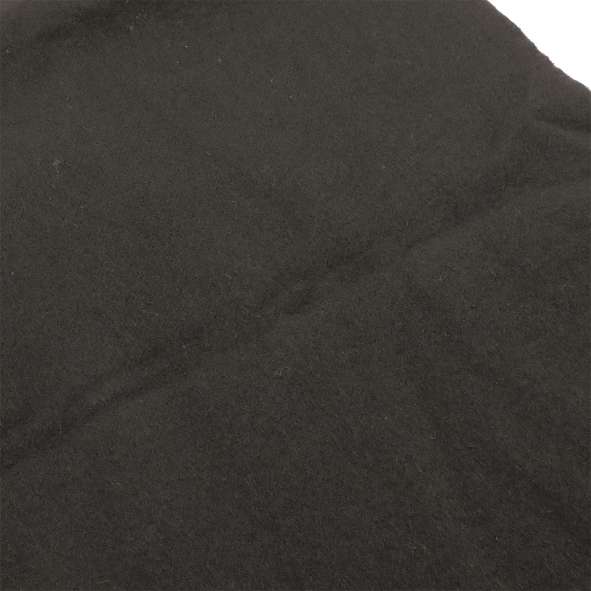 Hermes Scarf Shawl Fringe Logo Embroidery Cashmere Black — view 3