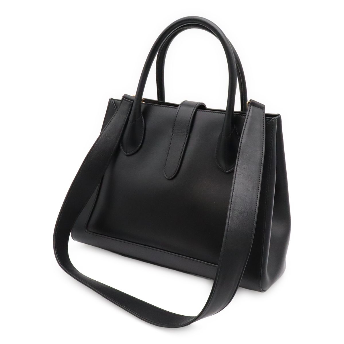 Gucci Jackie Tote 2-Way Shoulder Bag Crossbody Leather Black Gold — view 2